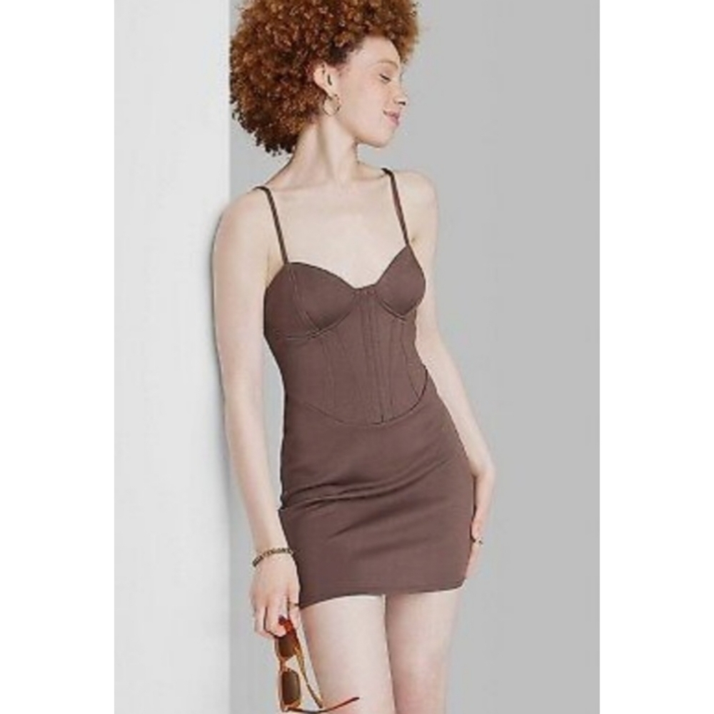 Wild Fable Sleeveless Corset Mini Knit Bodycon Dress